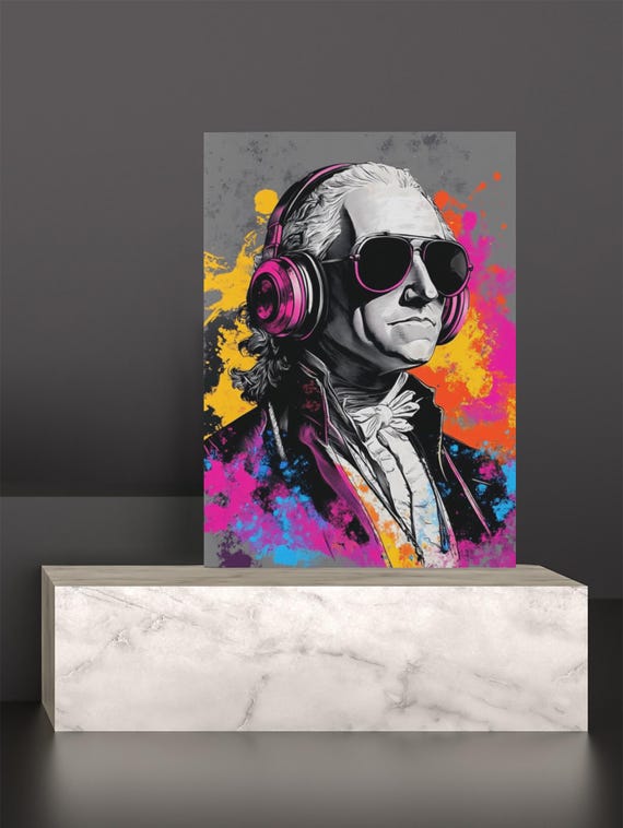 Art Print - George Washington Wearing Sunglasses & Headphones