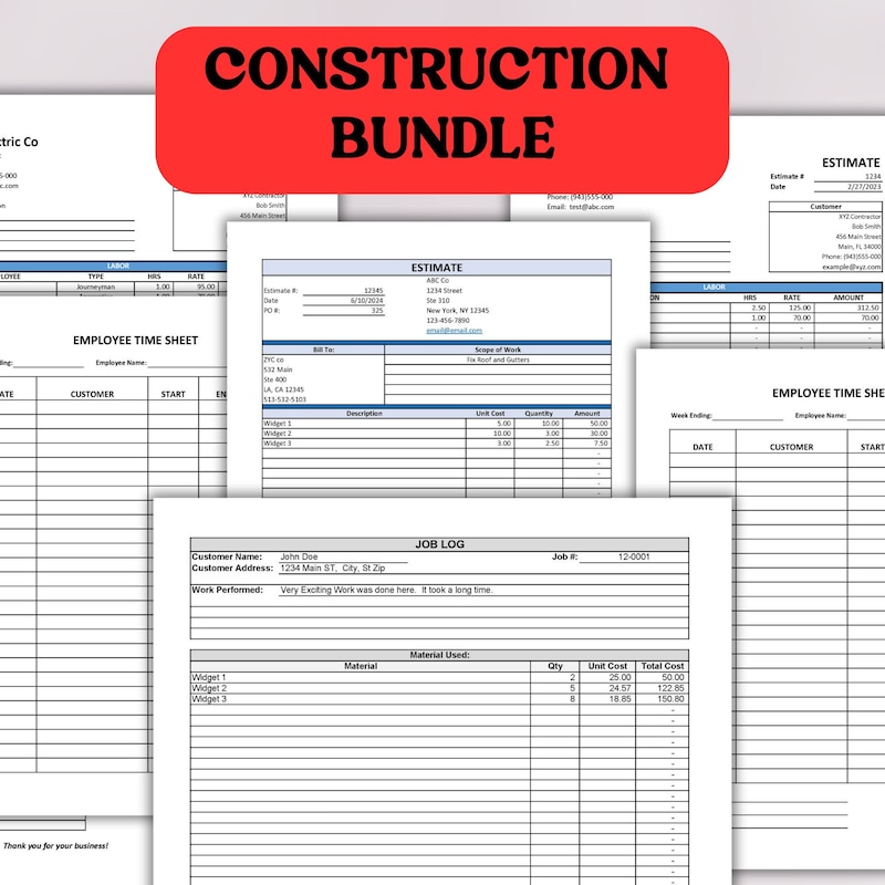 Construction Bid Template Etsy