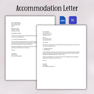 Modelo de carta de adaptación razonable / Adaptación ADA / Carta de aprobación ADA / Carta de muestra de adaptación razonable ADA