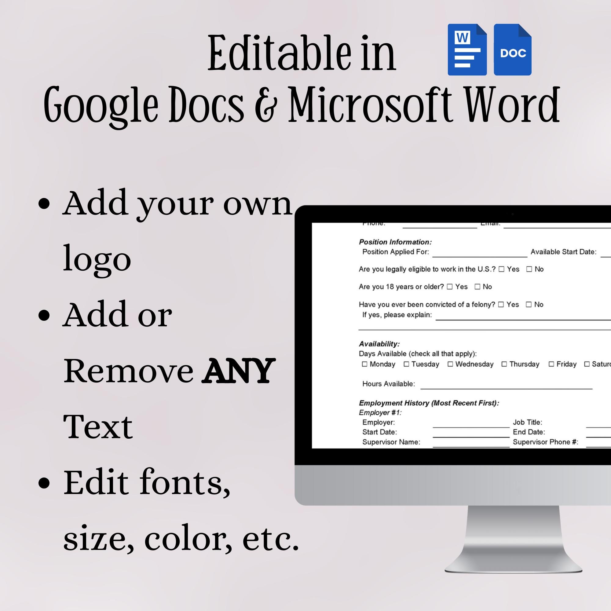 Job Application Form | New Employee Form | Job Application Template ...
