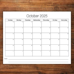 October 2025 Calendar | Monthly Calendar | School Planning | Oct 2025 Printable Calendar Homeschool Calendar | Minimalist Monthly Planner