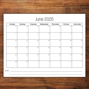 June 2025 Calendar | Monthly Calendar | School Planning | June 2025 Printable Calendar & Homeschool Calendar | Minimalist Monthly Planner