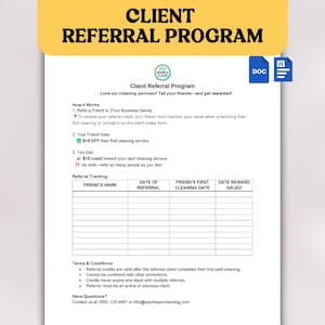 Editable Referral Card Template | Printable Client Referral Program | Refer a Friend Form for Small Business