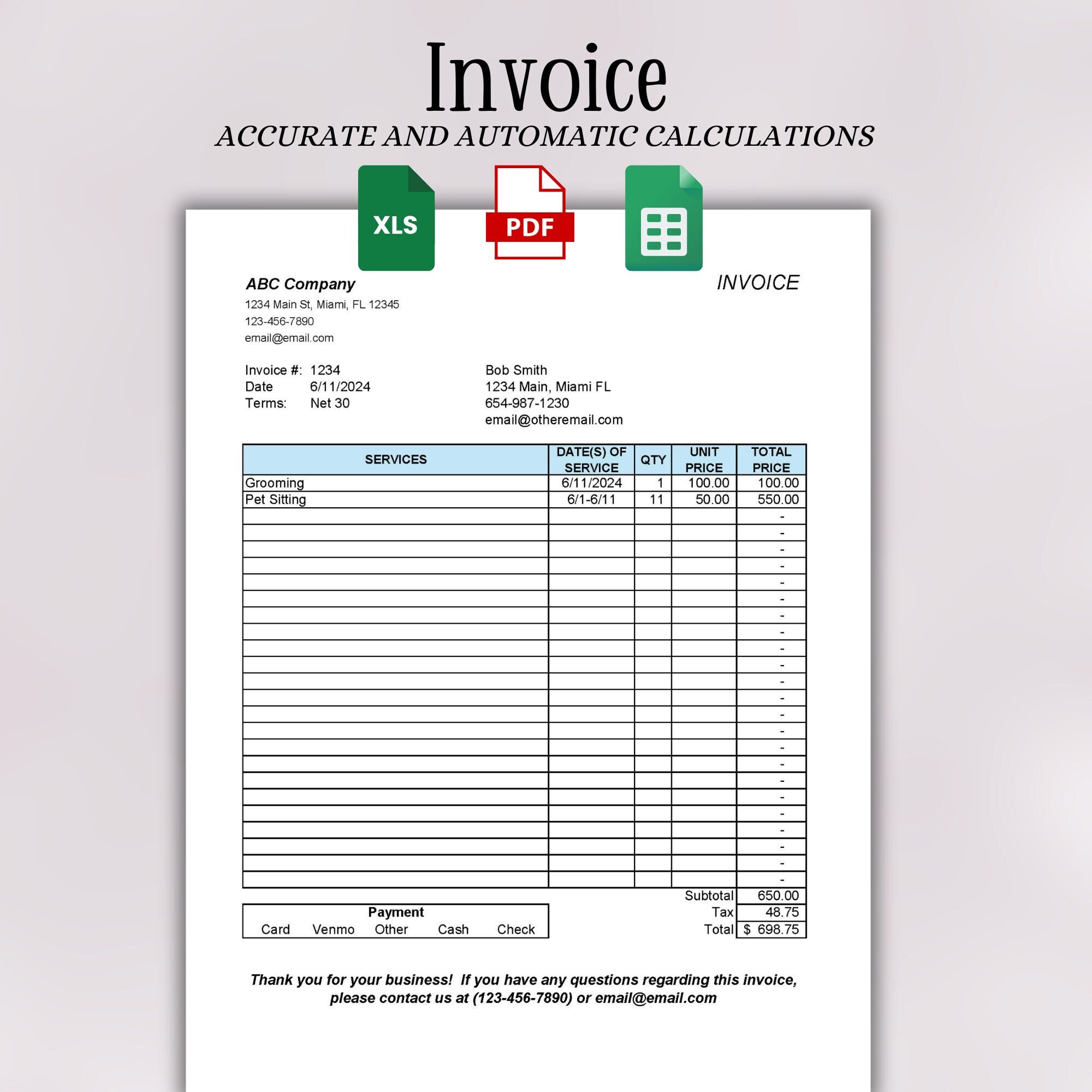 Purchase Invoice Pdf Editable Invoice Template Custom Order Invoice Form Excel Invoice ...