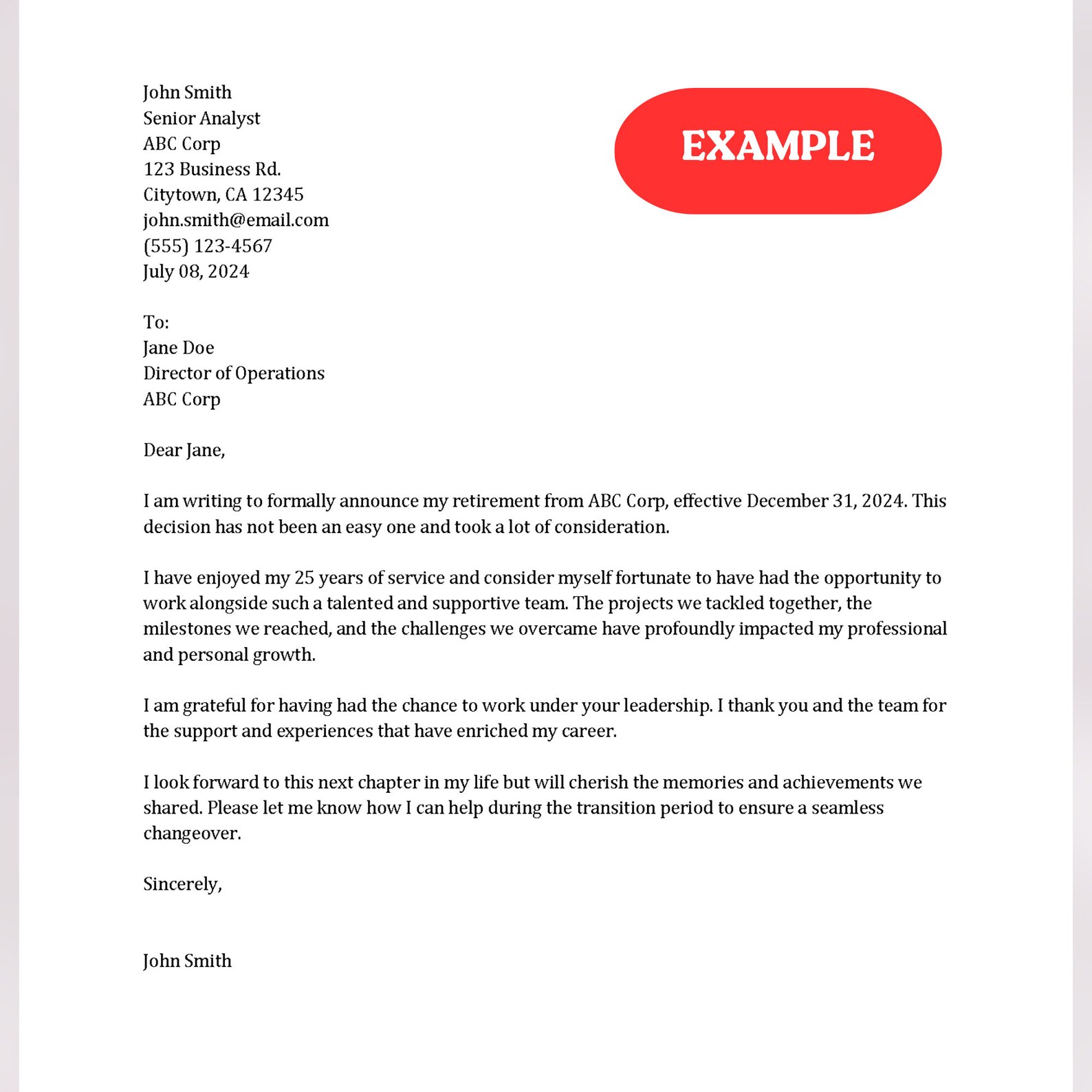 Retirement Letter Template Letter of Retirement Retirement Notice Retirement Letter Template Letter of Retirement Retirement Notice