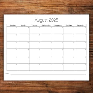 August 2025 Calendar | Monthly Calendar | School Planning | August 2025 Printable Calendar Homeschool Calendar | Minimalist Monthly Planner