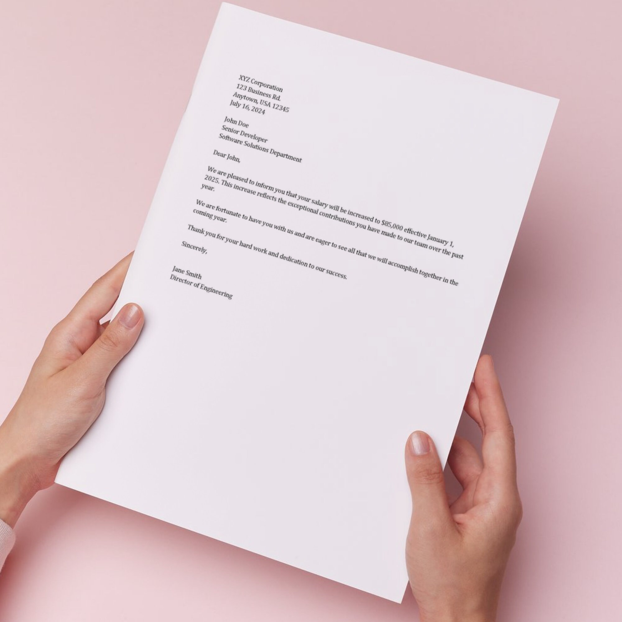 Salary Increase Letter Template | Employee Pay Raise Template | Wage ...