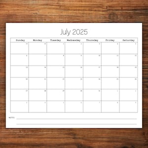 July 2025 Calendar | Monthly Calendar | School Planning | July 2025 Printable Calendar & Homeschool Calendar | Minimalist Monthly Planner