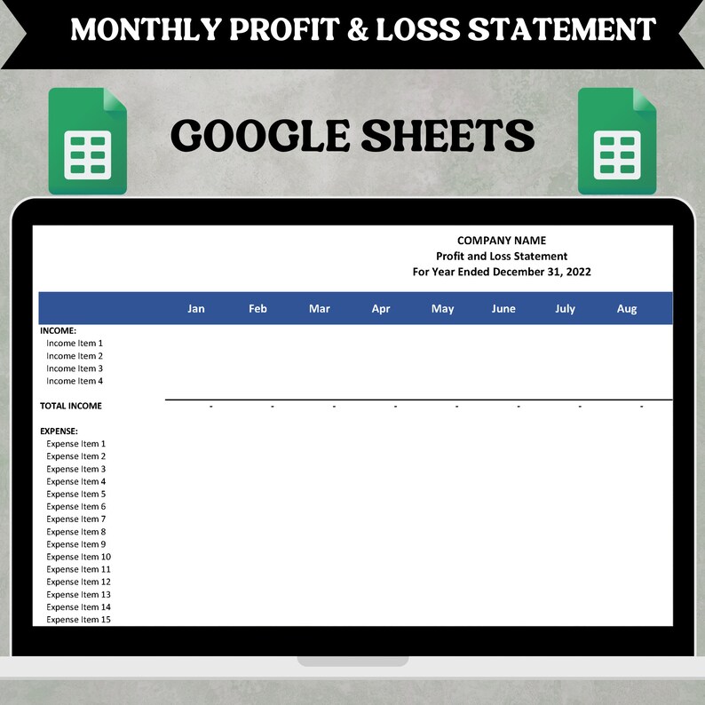 Profit and Loss Google Sheets Estimate Profit Loss Printables Profit ...