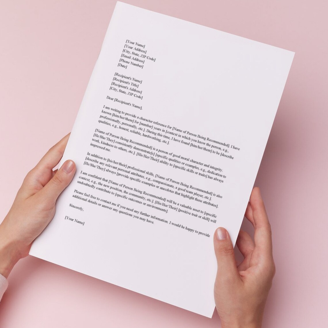 Character Reference Letter Template Job Recommendation Letter Template ...