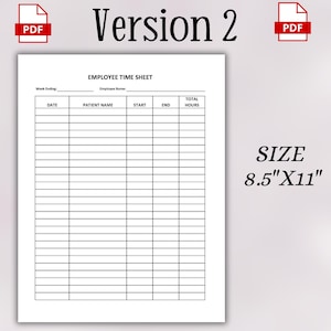 Printable Caregiver Time Sheet | Caregiver Hours | Nurse Timesheet ...