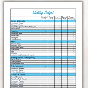 Wedding Planning Budget | Editable Wedding Expense Tracker | Wedding Organizer