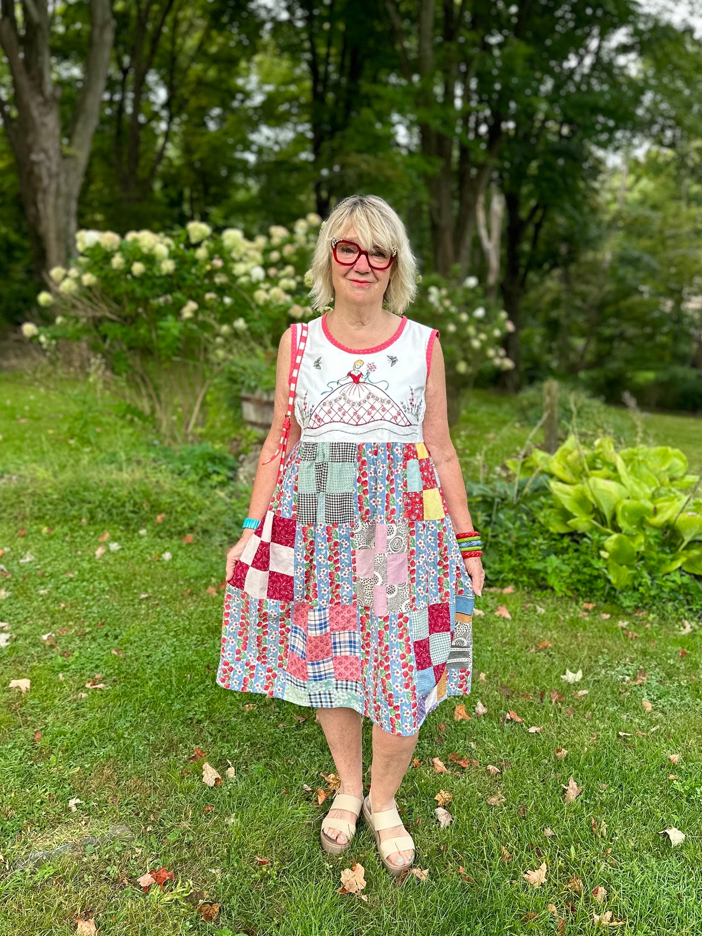 ワンピース [mused] Garden Strawberry Dress One-of-a-kind Strawberry Garden Dress Handmade, Vintage