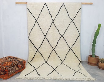 Tufetd white rug -White Moss Rug - Azilal Rug - Wool Berber rug - Beni ourain rug - Custom rug - Handmade rug - Moroccan area rug