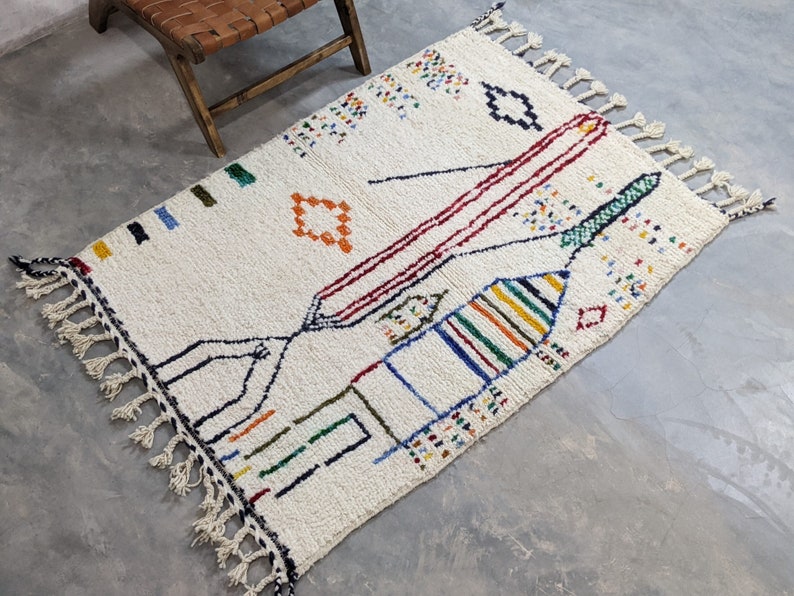 PRETTY White rug For Your Living Room, Moroccan Handmade Rug From Wool of Sheep, abstract rug Inspired From Nomadic Berber Long History Fluffy white Moss Rug, Authentic Moroccan Rug, Custom Beni Ourain rug, Botanical rug,Moss rug, Custom Rug,