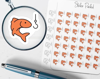 Fishing Stickers Fish Planner Stickers Outdoor Stickers for Planners Hobby Planner Stickers For Journals Fishing Stickers
