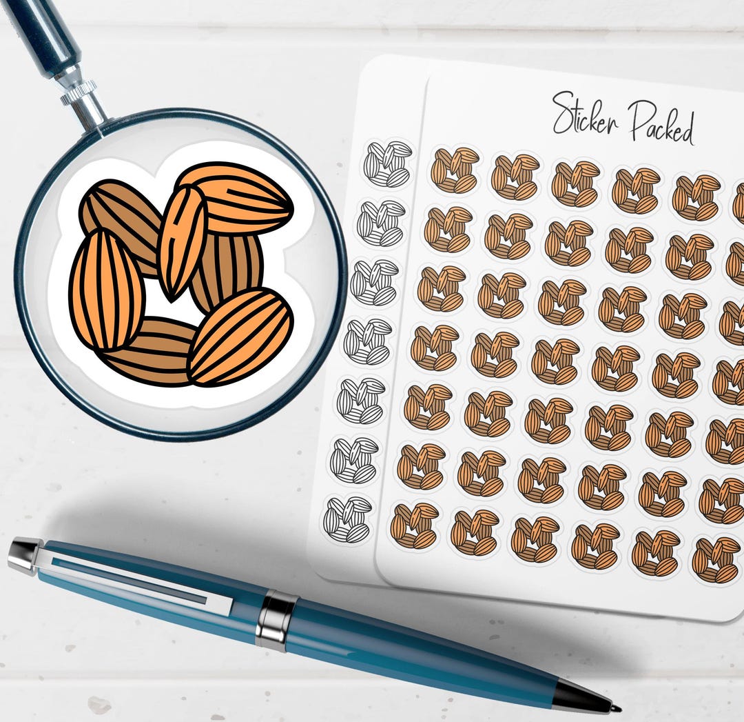 Almonds Planner Sticker Almonds Icon Sticker Almonds Sticker - Etsy