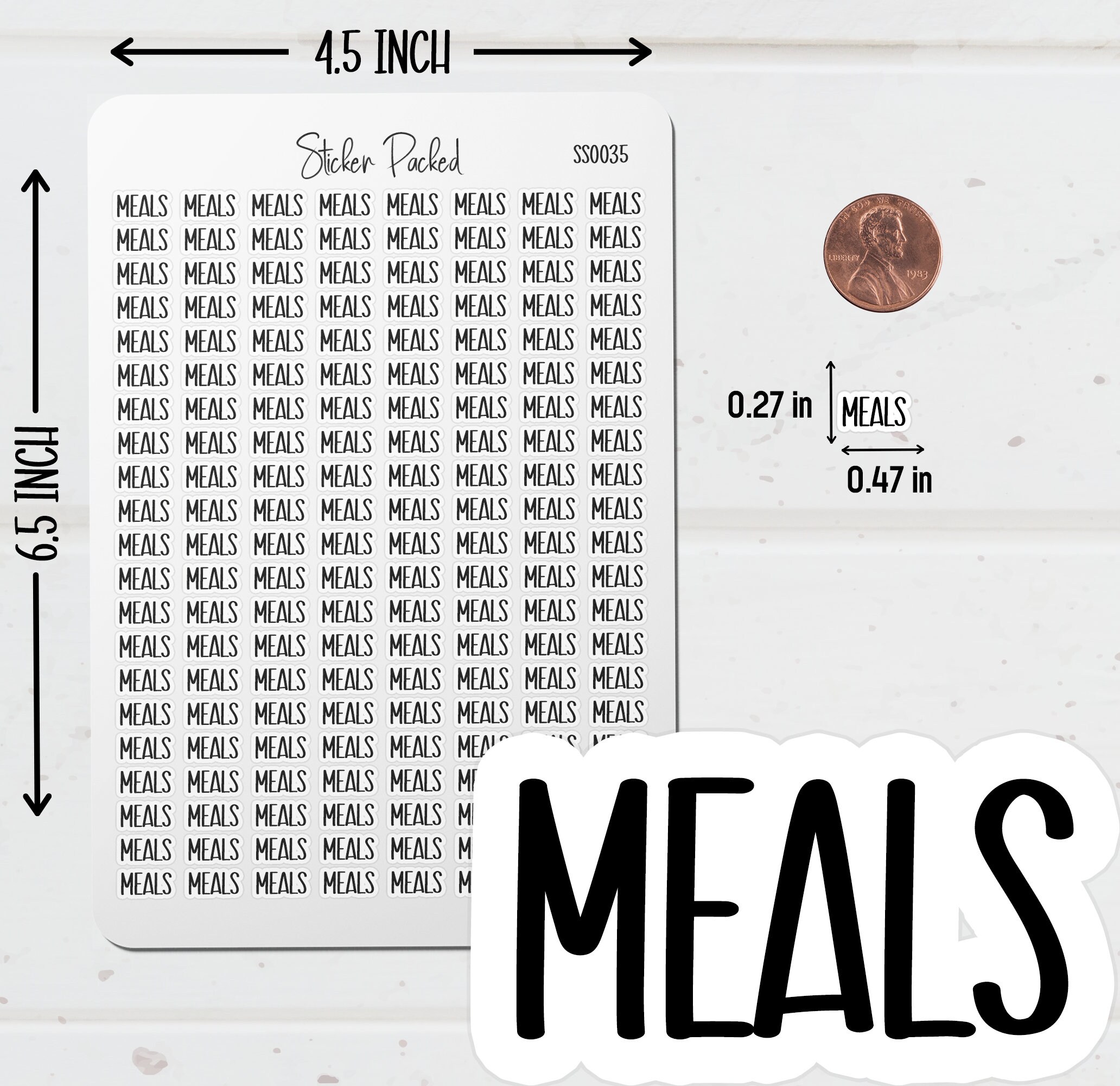 Meals Planner Sticker Meals Script Sticker Meals Word Sticker Meals ...