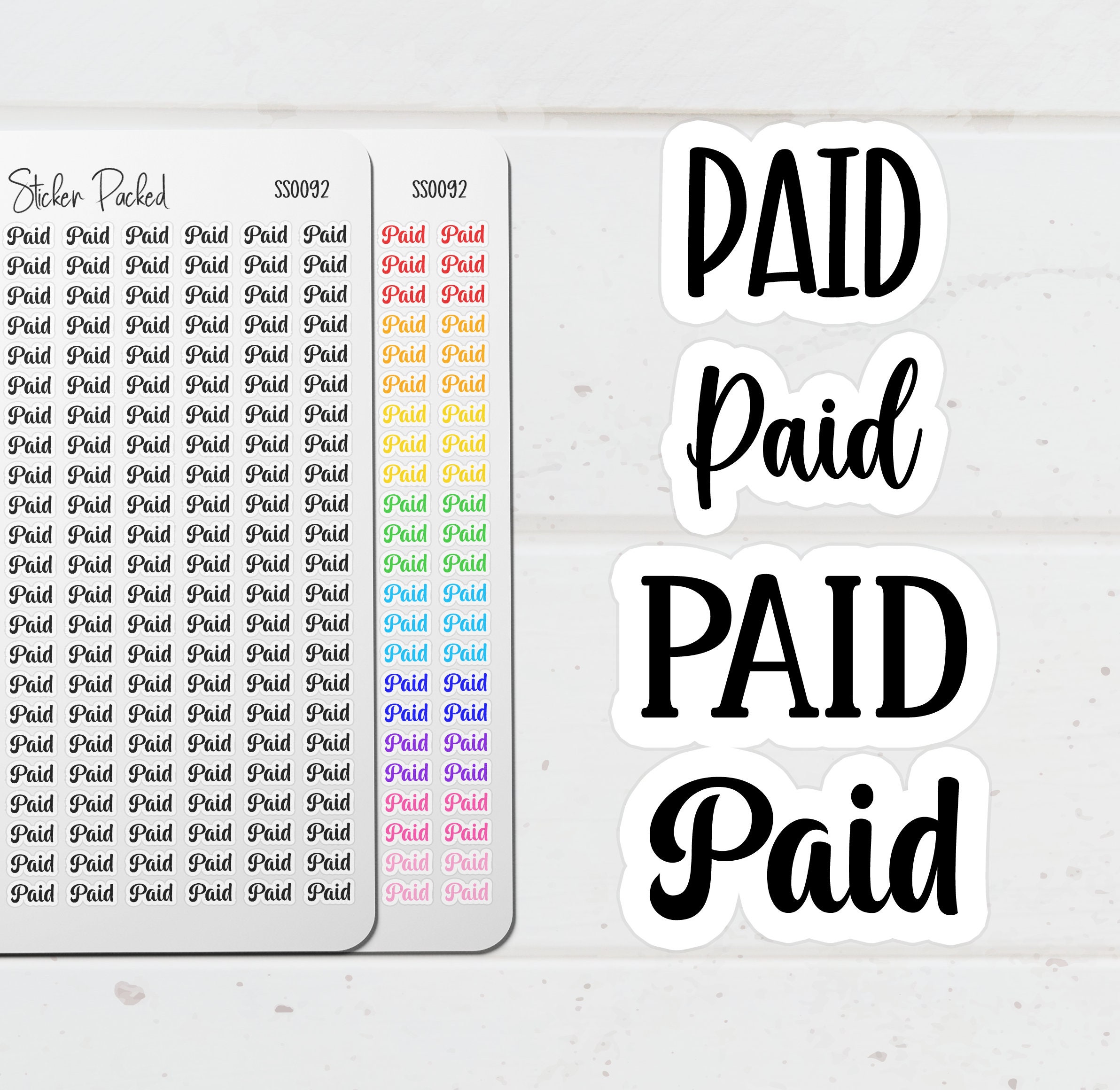 Paid Html Sticker Paid Planner Sticker Paid Script Sticker Paid Word Sticker Paid Script ...