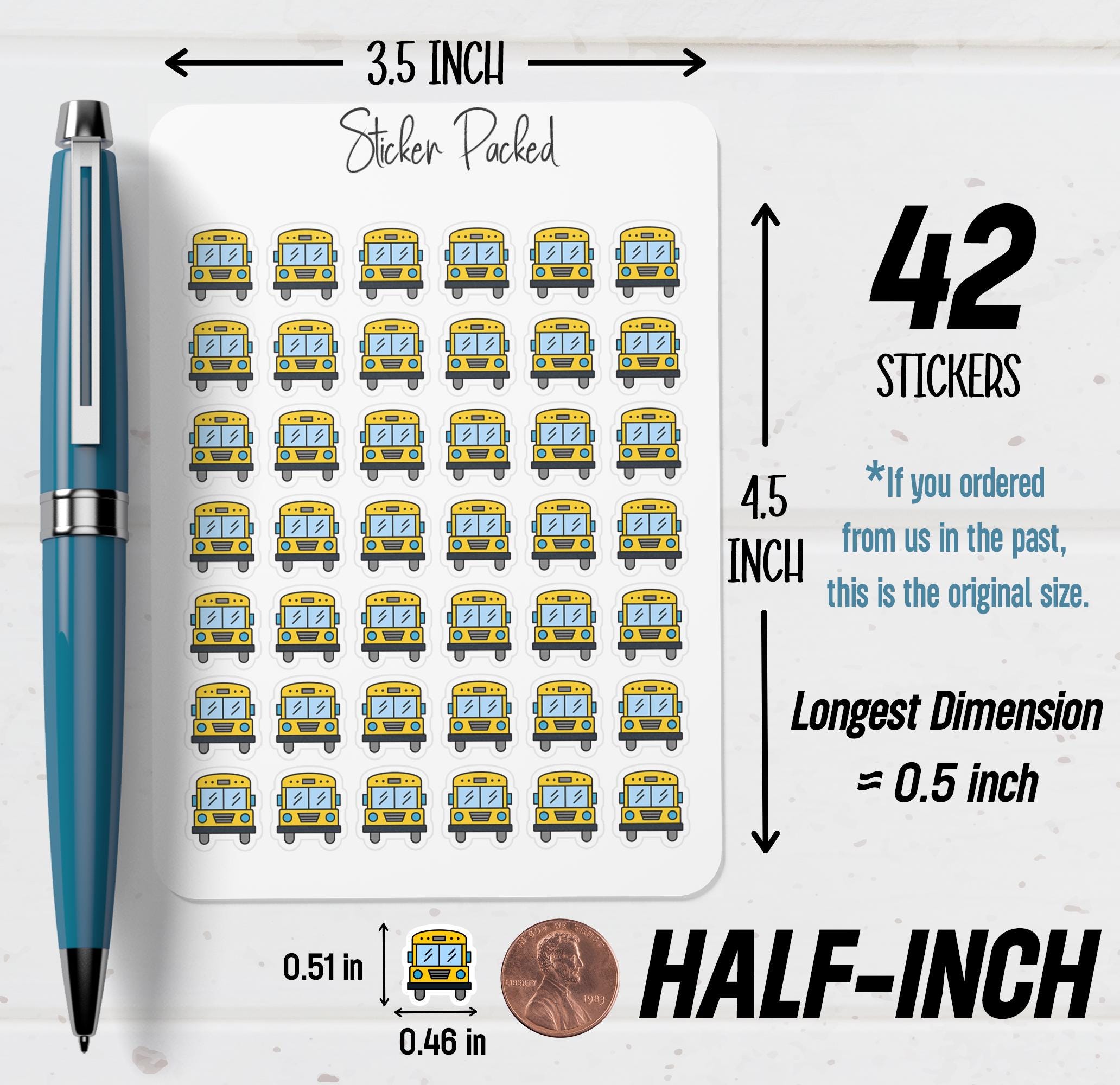 Bus Stickers School Bus Planner Stickers Transportation Stickers for ...