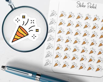 Confetti Cannon Planner Sticker Confetti Cannon Icon Sticker Confetti Cannon Sticker