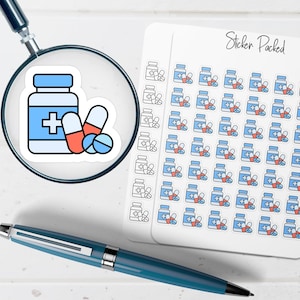 Medication Planner Stickers Pills Planner Stickers Medical Stickers for Planners Prescription Refill Stickers For Journal