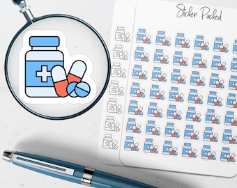 Medication Planner Stickers Pills Planner Stickers Medical Stickers for Planners Prescription Refill Stickers For Journal
