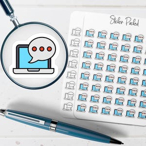 Laptop Chat Planner Sticker Laptop Chat Icon Sticker Laptop Chat Sticker