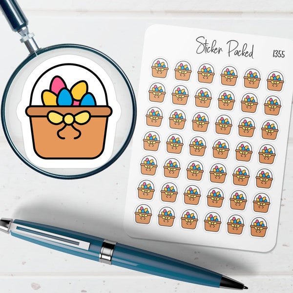 Decorated Eggs in Baske Planner Sticker Decorated Eggs in Baske Icon Sticker Decorated Eggs in Baske Sticker