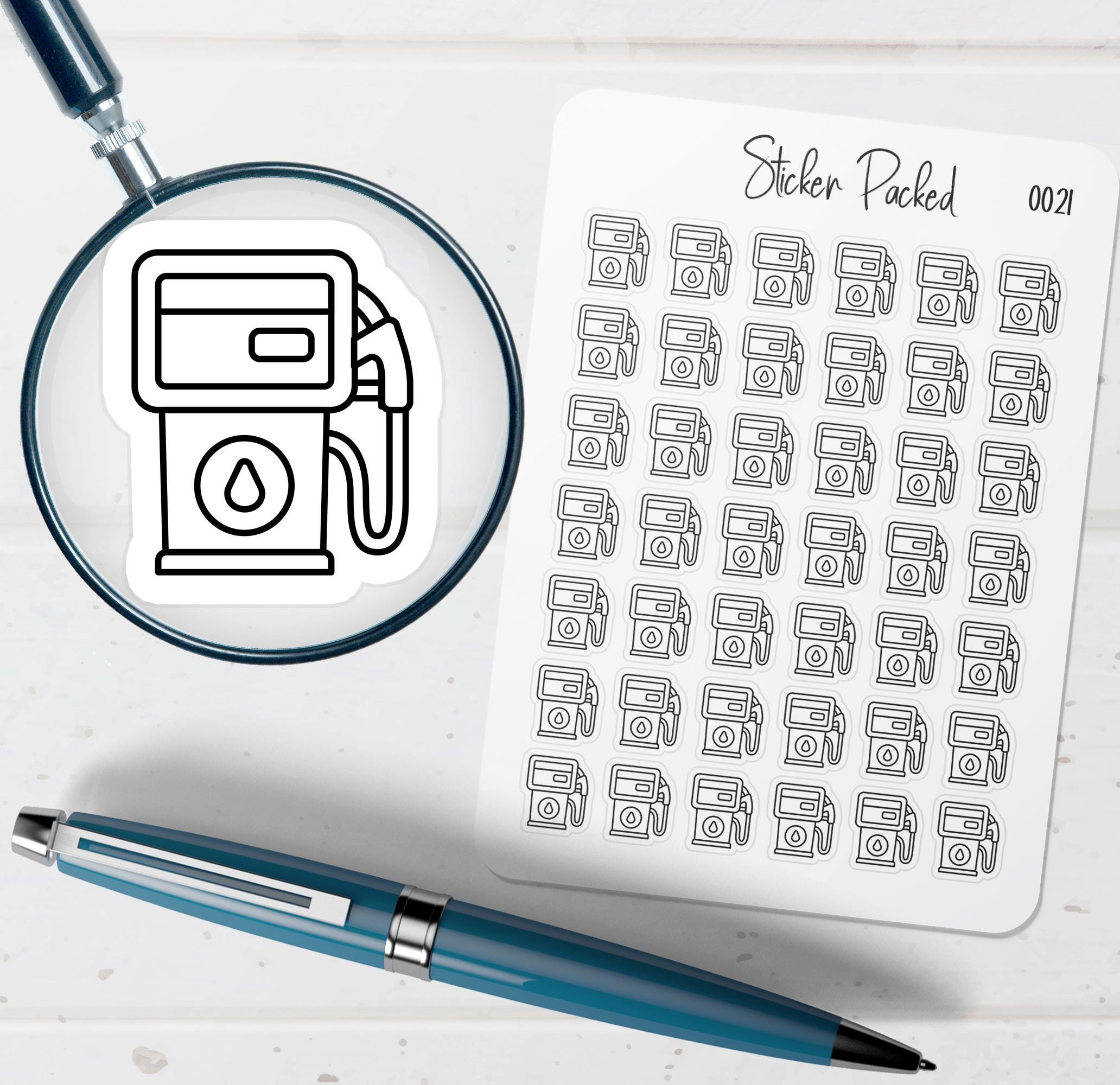 Gas Planner Stickers Gas Pump Planner Stickers Gas Reminder Stickers ...