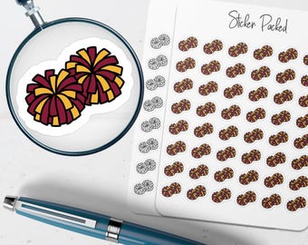 Pegatina para agenda con pompones, pegatina con icono de pompones, pegatina de pompones