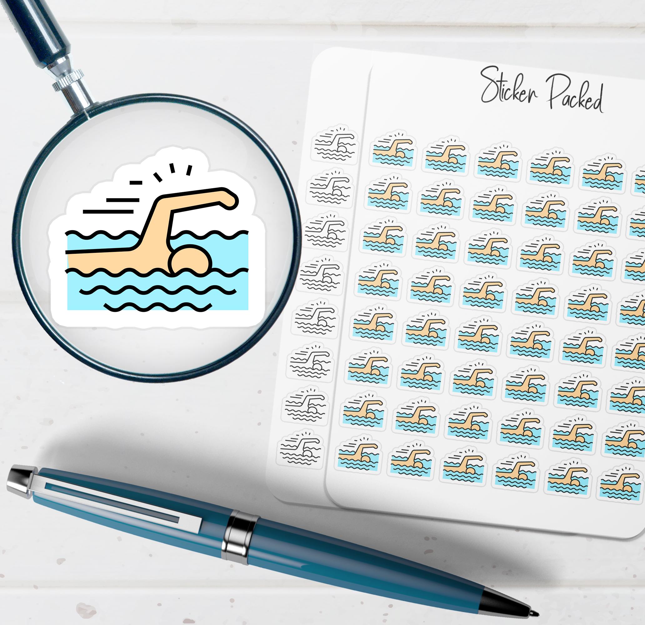 Simming Stickers Swimming Planner Sticker Swimming Icon Sticker Swimming Sticker - Etsy