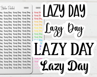Lazy Day Planner Sticker Lazy Day Script Sticker Lazy Day Word Sticker Lazy Day Script Planner Sticker