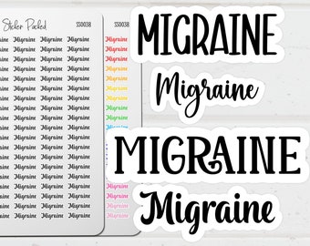 Migraine Planner Sticker Migraine Script Sticker Migraine Word Sticker Migraine Script Planner Sticker