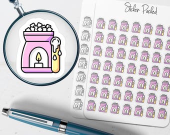 Pegatina del planificador de calentador de cera Pegatina del icono de calentador de cera Pegatina del calentador de cera