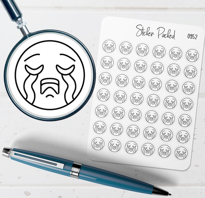 Crying Emoji Planner Sticker Crying Emoji Icon Sticker Crying Emoji ...