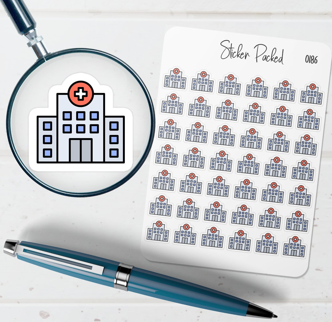 Hospital Planner Sticker Hospital Icon Sticker Hospital Sticker Etsy