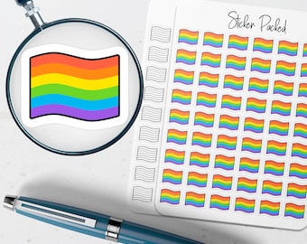 Rainbow Flag Planner Sticker Rainbow Flag Icon Sticker Rainbow Flag Sticker LGBTQ Planner Stickers Pride Stickers