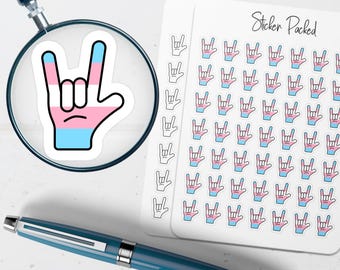 Transgender Rock Hand Sign Planner Sticker Transgender Rock Hand Sign Icon Sticker Transgender Rock Hand Sign Sticker