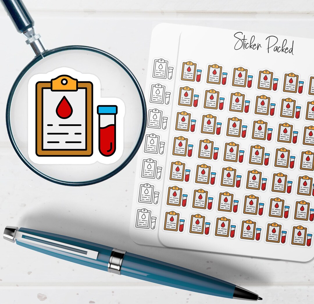 Blood Test Planner Sticker Blood Test Icon Sticker Blood Test Sticker ...