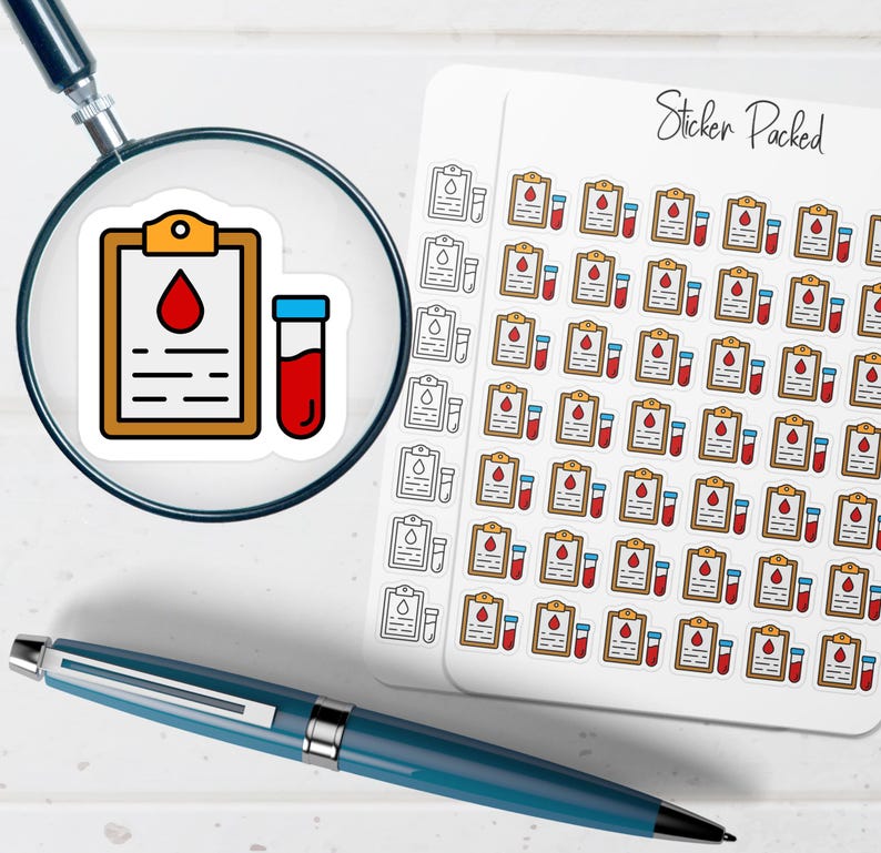 Blood Test Planner Sticker Blood Test Icon Sticker Blood Test Sticker ...