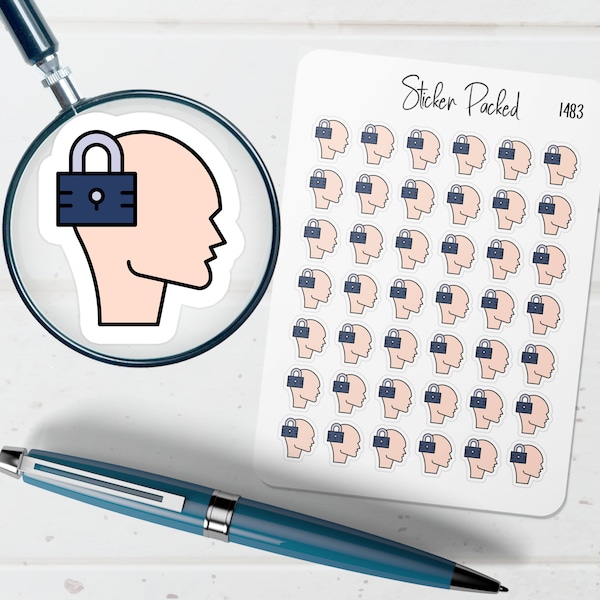 Mind Closed Planner Sticker Mind Closed Icon Sticker Mind Closed Sticker Mental Health Planner Stickers, Psychology Stickers