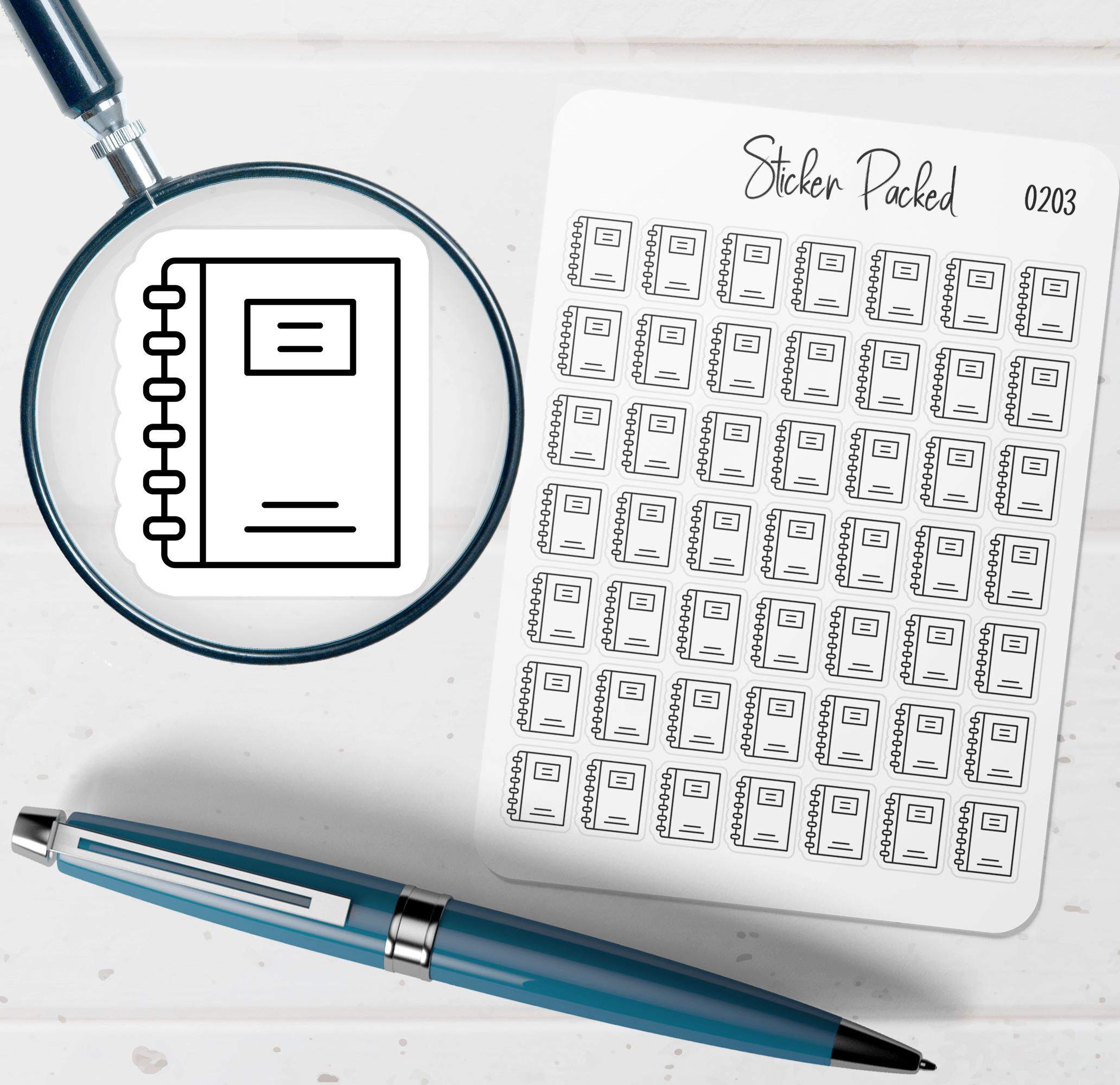 Note Book Sticker Frame Note Book Planner Sticker Note Book Icon Sticker Note Book Sticker - Etsy