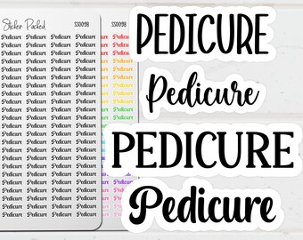 Pedicure Planner Sticker Pedicure Script Sticker Pedicure Word Sticker Pedicure Script Planner Sticker