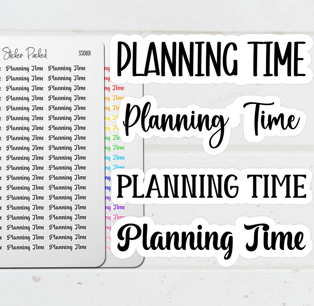 Planning Time Planner Sticker Planning Time Script Sticker Planning