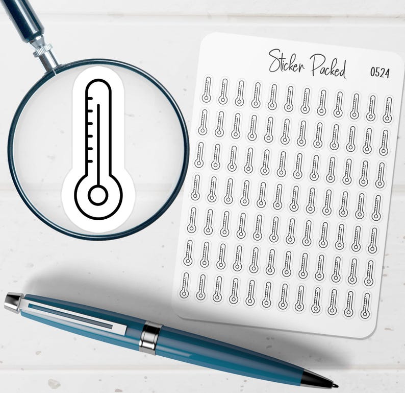 Colorless Thermometer Sticker Thermometer Planner Sticker Thermometer Icon Sticker Thermometer ...