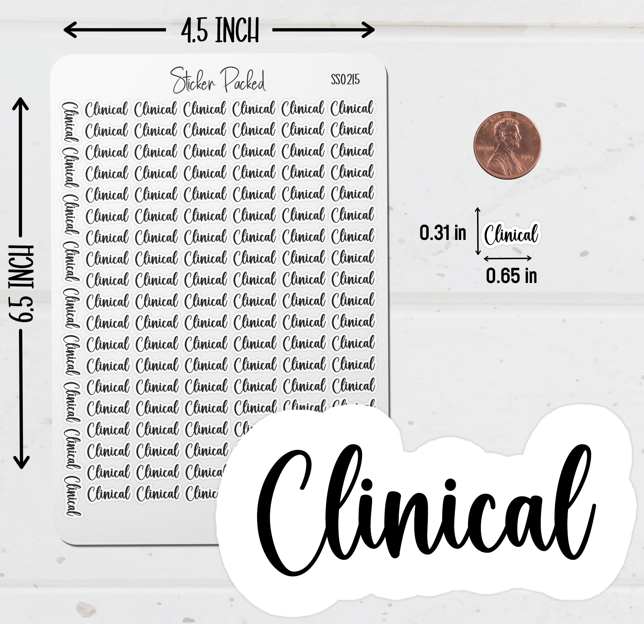 Clinical Planner Sticker Clinical Script Sticker Clinical Word Sticker ...