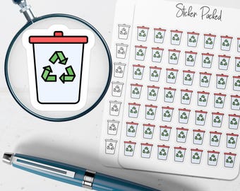 Recycling Bin Planner Sticker Recycling Bin Icon Sticker Recycling Bin Sticker