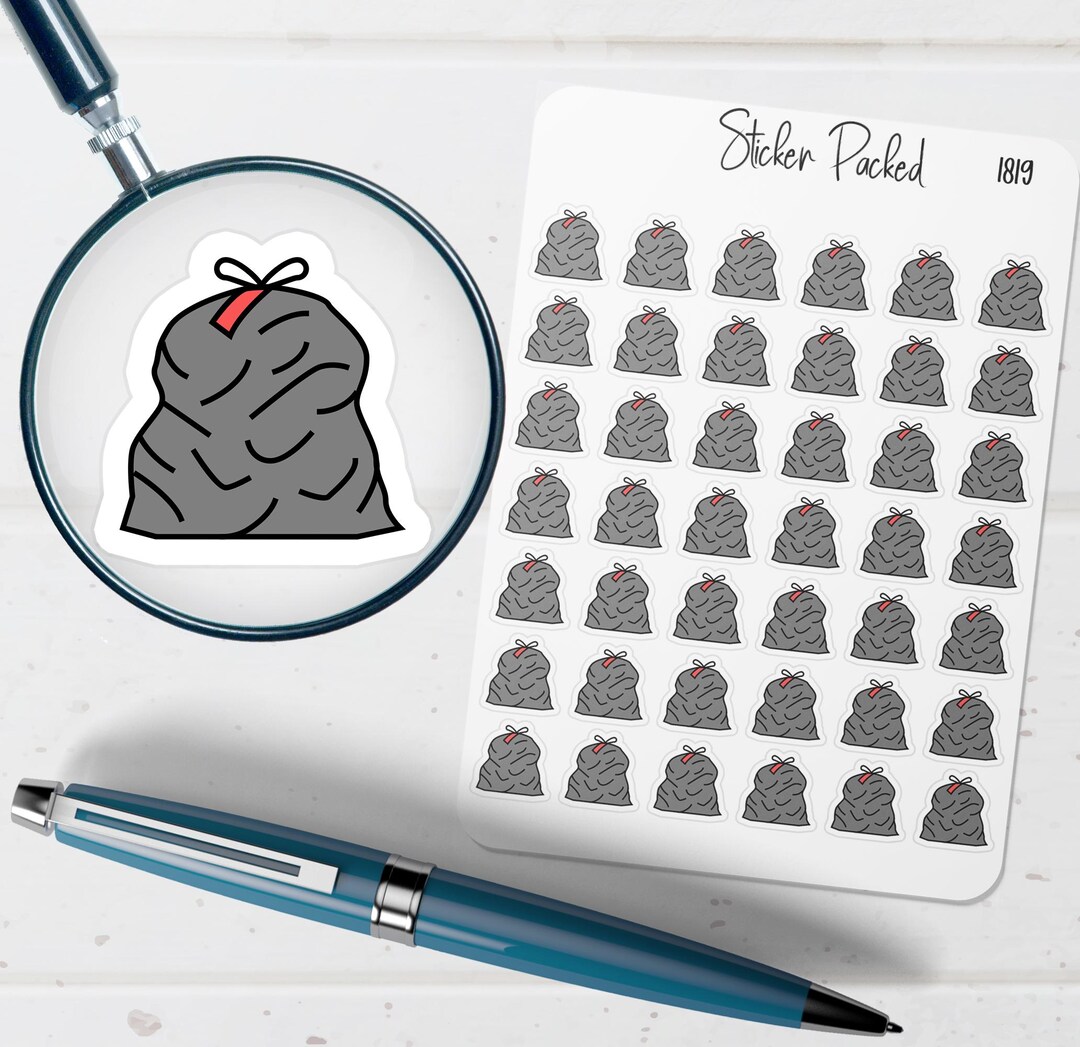 Trash Bag Planner Sticker Trash Bag Icon Sticker Trash Bag Sticker Etsy