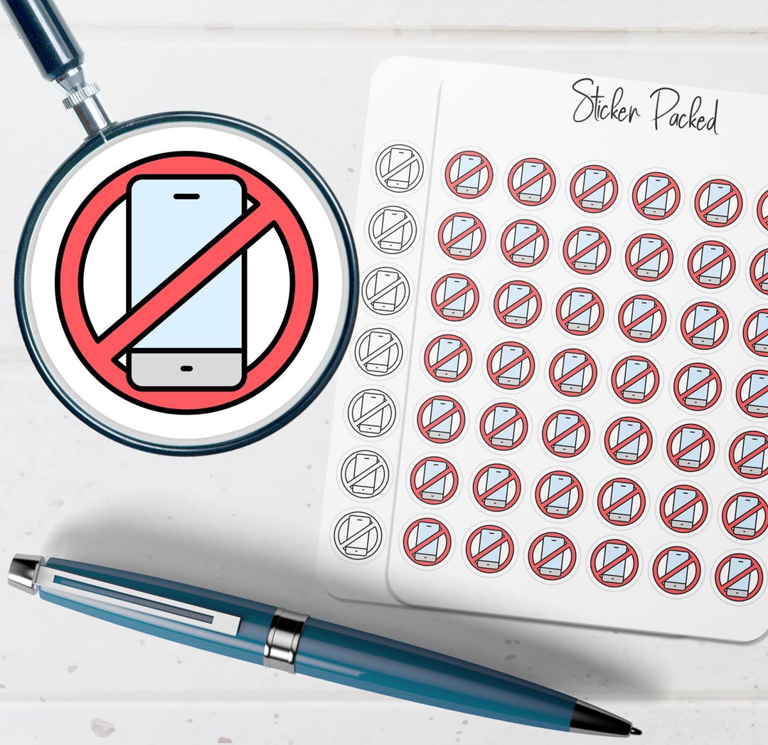 No Cell Phones Planner Sticker No Cell Phones Icon Sticker No Cell ...